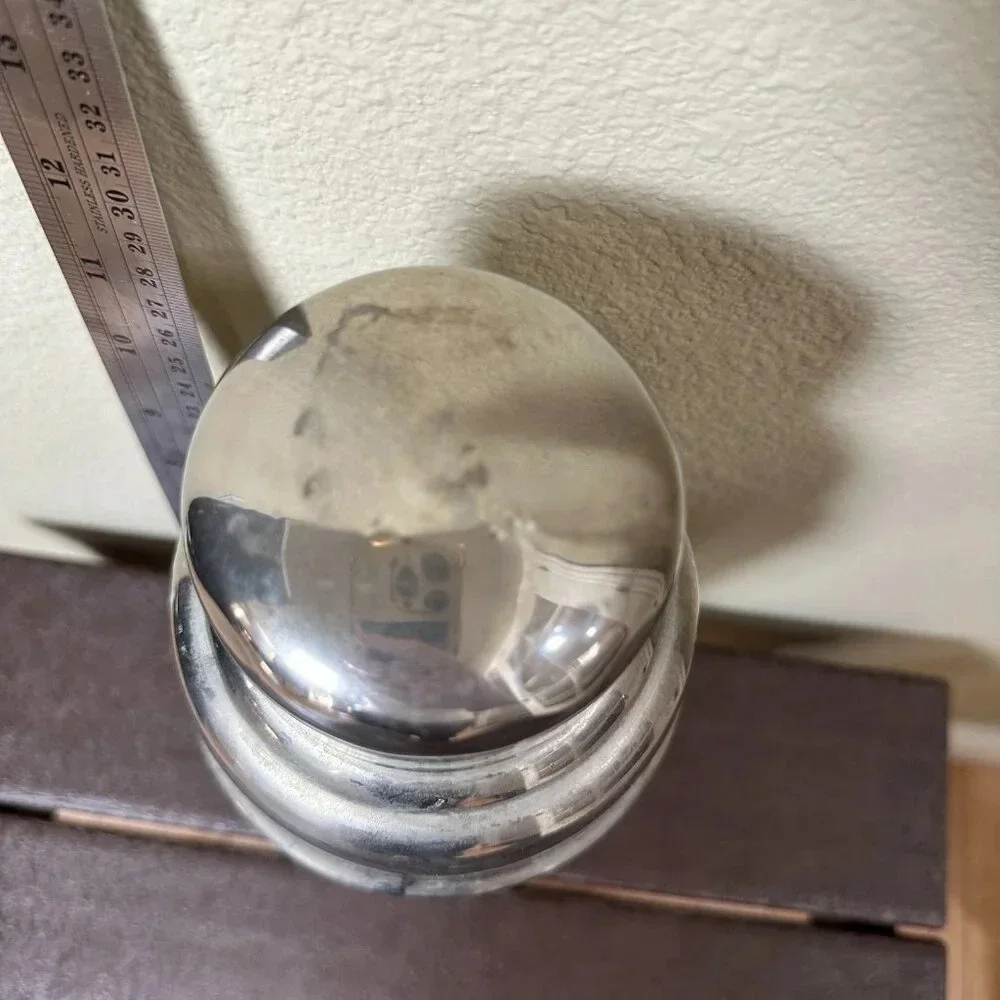 POTTERY BARN Extra Large Silver Tone Cocktail Shaker - 60 ounces
